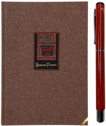 NIGHTINGALE Business Planner - Brown Weekly Planner + Ruled Inner 75Gsm STD (172 x 240 mm) B5 Planner Single Ruled 192 Pages
