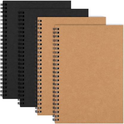 Eoout 6 Pack Unlined Spiral Notebook, 100 Blank Pages, 50 Sheets, Sketch Books, A5 Notebook Blank 100 Pages