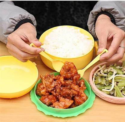 SWISS WONDER Hamburg shape Student school lunch box Children's bento food container set-X18 3 Containers Lunch Box