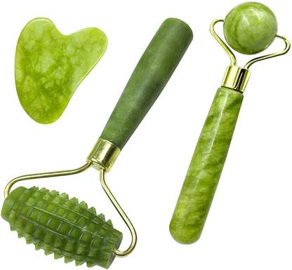 ACi Jade Roller Kit Manual Jade Roller Kit for Face Massage Natural Jade Stone Facial Rollers Massager
