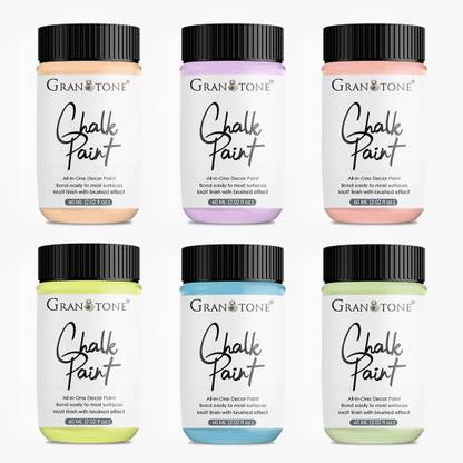 Granotone Chalk Paint for Furniture, Home Decor, Craft All-in-One -No Wax Needed (PASTELS)