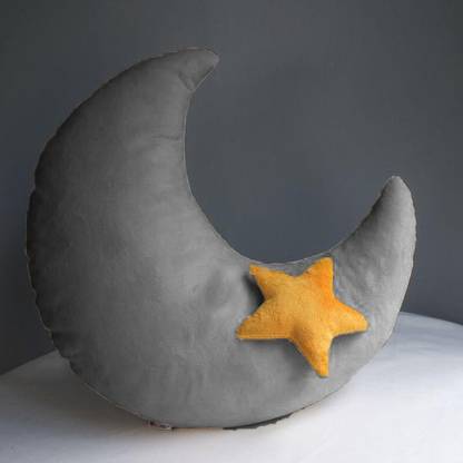 PICKKART Moon Shape Pillow, Grey - 40 cm