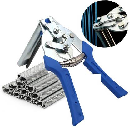 Awraaq Hog Ring Plier Tool &1200Pcs M Clips Staples Poultry Pet Mesh Cage Wire Fencing Slip Joint Plier
