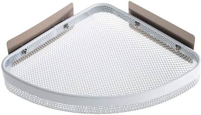 Spatlus Mesh Storage Rack, White Iron Wall Shelf