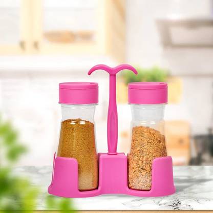 PACIFICSURF MASALMULTIPURPOSE A/SPICE CONTAINER - SET OF 2 PCS (PINK) 2 Piece Salt & Pepper Set (Plastic, Pink) 1 Piece Spice Set