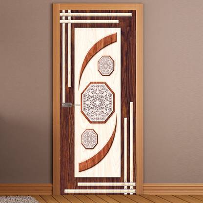 ADM Wallpaper 198.12 cm Door Wallpaper Sticker 3d Wooden Decorative Stickers for Door (30 x 78 Inch) Self Adhesive Sticker