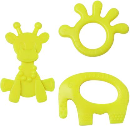 DHONI 100% Safe BPA Free Silicone Soother Teether for Baby Combo Pack of 3 Teether