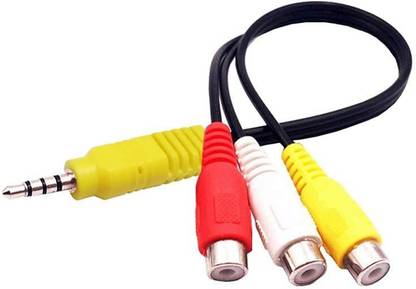 Darahs  TV-out Cable Video AV Component Cable for TCL/Sony/Lg TV 3 RCA to 3.5mm AV Input Adapter-20CM