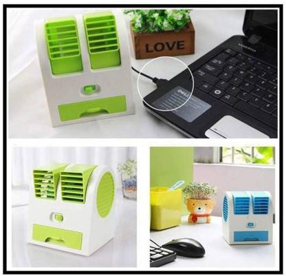 IMMUTABLE Dual Bladeless Small Mini Portable air Cooler (Multicolour) L36 PORTABLE COOLER WITH COOLING BALLS G47 USB Cable