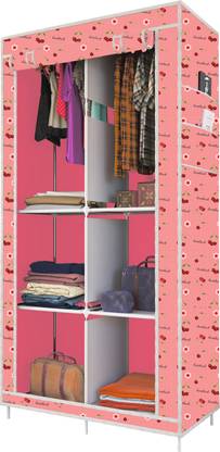 MSR STORE 7800-3 Cherry Print Carbon Steel Collapsible Wardrobe