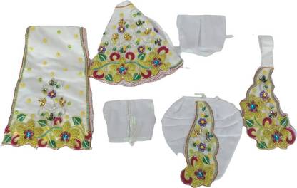 shoppindevine Radha Krishna With This Beautiful White Colour Poshak Dress