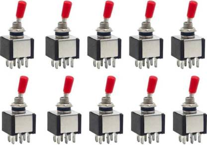 SSV CARE 6 Pin 2 Way Toggle Switch for Guitar Car Electrical DIY Pack of 10 Electronic Components Electronic Hobby Kit