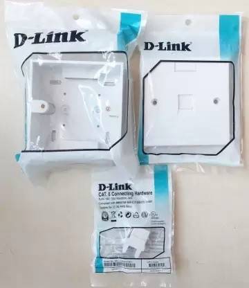 मैक वर्ल्ड D-Link CAT6 IO, Face Plate, Wall Gang Box Combo - 1 Set Network Interface Card