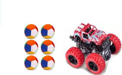 KPN 6pc soft ball and Red monster car  - 30 cm