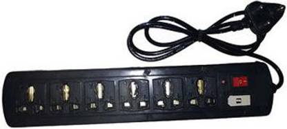 POWERNXT Long Length Extension Cord (Black, 3M) 6  Socket Extension Boards