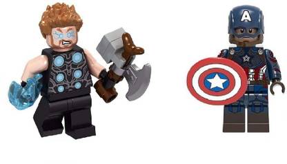 Delite Fun Play Super hero Combo Captain America Thor mini building blocks Avengers puzzle toy figures