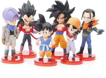 Trunkin Dragon Ball Z Set of 6 Model B Super Saiyan Action Figures 6.5-9cm
