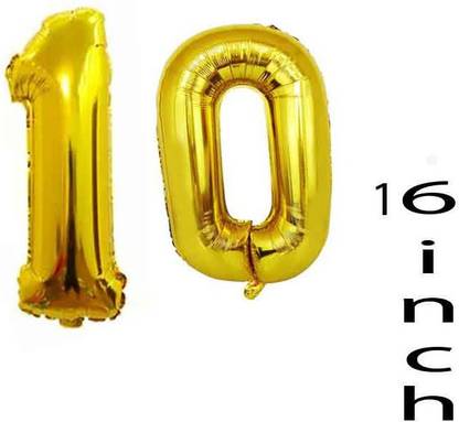 Bubble Bells Solid "10" -Number Foil Balloon For Aesthetic Birthday Balloon
