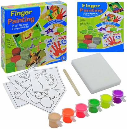 SABIRAT Finger Painting Game, 2 in 1 Sponge, Finger Paints[Pack 1] Party & Fun Board Game