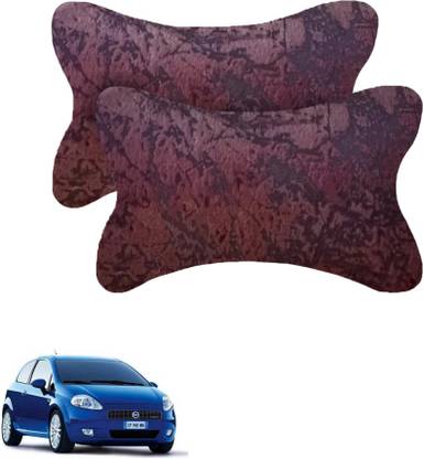 AdroitZ Brown Velvet Car Pillow Cushion for Fiat