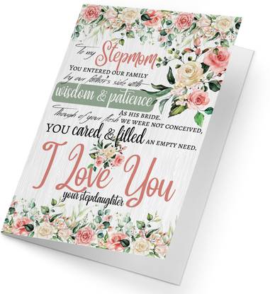 Creatie To My Stepmom, Love Your Stepdaughter Big Size (5.75Inx8.5In) Greeting Card
