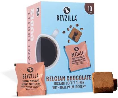 Bevzilla 10 Instant Coffee Cubes with Organic Date Palm Jaggery - Chocolate(Pack of 10) Instant Coffee