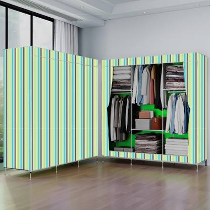 Elvish 6 Shelf India's 1st Digital Print Carbon Steel Collapsible Wardrobe