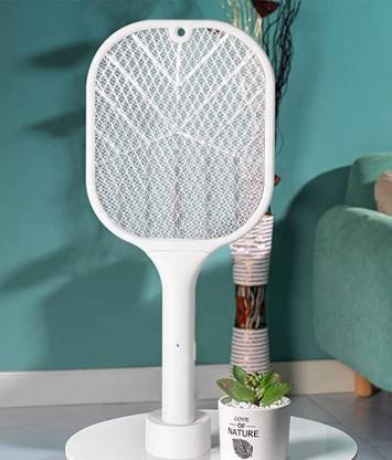 SEVENSPACE Mosquito Bats Killer Racket Rechargeable Handheld Electric Fly Swatter with UV Light Lamp Racket USB Charging Base, Electric Insect Killer (Bat) Electric Insect Killer Indoor, Outdoor