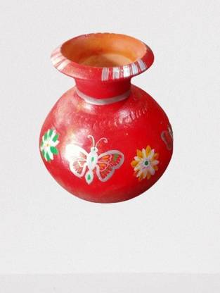 Flipkart.com | M/S Raja Dey Clay/Mud Raj Kalash / Pot for puja/pooja 5 ...