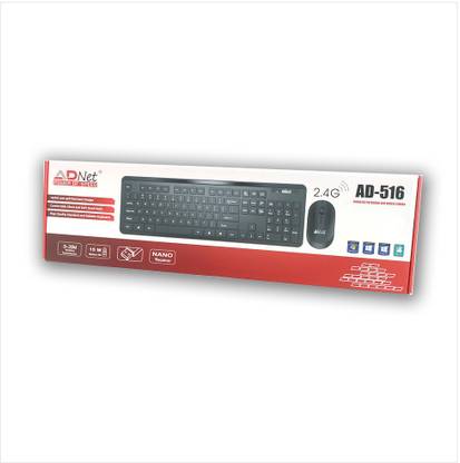 ADNet AD-516 Wireless Standard Multi-device Keyboard Compatible with Desktop, Laptop, Mac