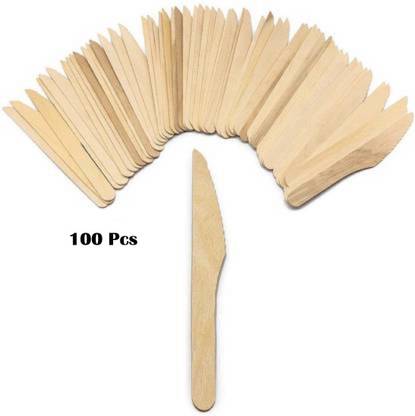 Bakers cutlery 50 Pc Wood Knife Set 100 Pcs Set Dispose...