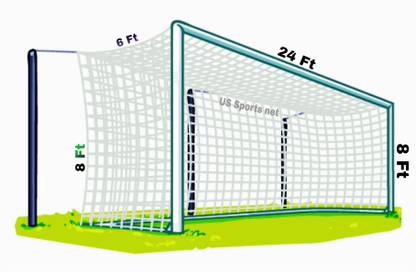 US Sportes Football Net 2 Piece Height 8 Feet Width 24 Feet Material HDPE Nylon Football Net