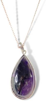 Fine Creation Certified Natural Amethyst Pendant/Locket For Men & Women Brass Pendant
