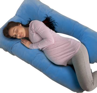 MYLO Cotton Pregnancy Pillow Pack of 1 Solid 2 in 1 U Shaped Pregnancy & Feeding Pillow for Back and Belly Support