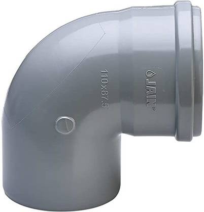Jain Irrigation Systems Plumbing SWR Bend 87.5° Rubber Ring Joint (87.5° X 110 mm RR {18 pcs}) 100 mm Plumbing Pipe