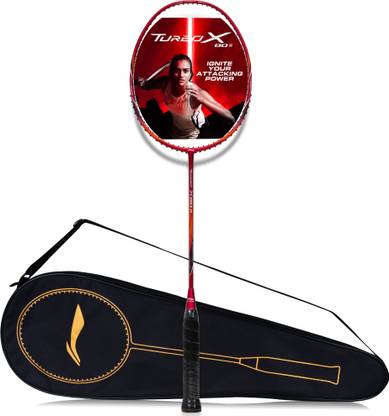 LI-NING Turbo X 80 III Strung Badminton Racket (Red, Copper) Red, Brown Strung Badminton Racquet