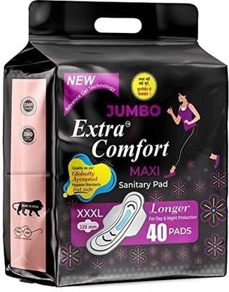 Extra Comfort COMFORT PAD SANITARY PADS 1 PACK OF 40 PADS COMBO Sanitary Pad (Pack of 40) Sanitary Pad