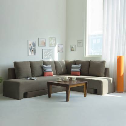 FURLENCO Lana Brand New 5 Seater Double Solid Wood Pull Out Sofa Cum Bed