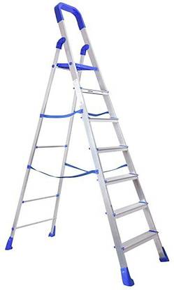 Shreeplast STANDARD 7 Step Light Weight Aluminium Step Ladder Heavy Duty Folding Ladder Aluminium Ladder