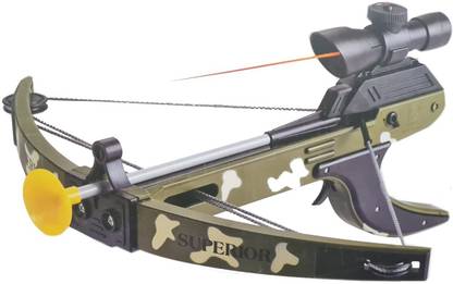 IndusBay Crossbow Toy Set Archery Army Style With Safe Suction Dart Arrows & Laser Target Cross Bow