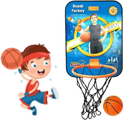 Buyab factory This basketball hoop will surely help you to encourage your child for playing basket ball. It will help to develop hand-eye coordination and agility. Make your kid practice basketball without going on the ground. This kit is designed for outdoor as well as indoor use. Foster the ability to focus, and lengthen your child's attention span by encouraging the completion of an exciting, enjoyable game. Basketball