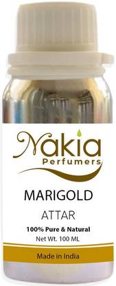 Nakia Perfumers Marigold Attar 100ml Alcohol-Free Perfume Fragrance scent for Men & Women Floral Attar