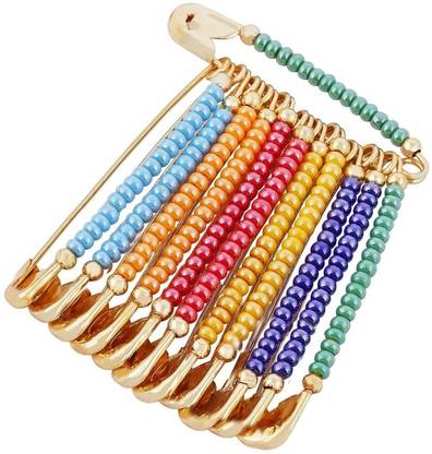 THANU'S CRAFT Fashionable Pastel Colour Large Safety Saree Pin Chunri Scrafs Dupatta for Women Brooch