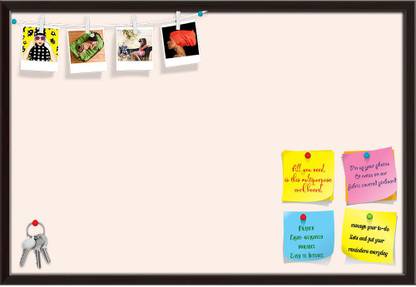 Artzfolio Whites Linen Colour Notice Pin Board Soft Board with Push Pins Cork Bulletin Board