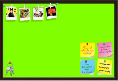 Artzfolio Greens Chartreuse Colour Notice Pin Board Soft Board with Push Pins Cork Bulletin Board