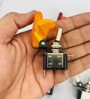 Auto MT YELLOW Aircraft Safety Cover PILOT Toggle Switch 12V 20A LED Light 3Pin All CAR Car Dashboard Cover