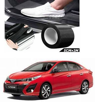 APICAL Car HI-Gloss Black Carbon Fiber Door Edge Cover For VIOS Car Beading Roll For Bumper, Door