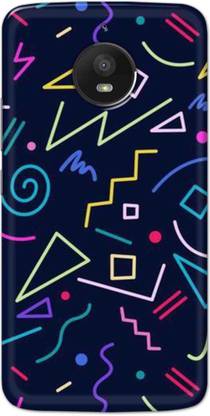 NDCOM Back Cover for Moto e4 plus Geometric Pattern Printed