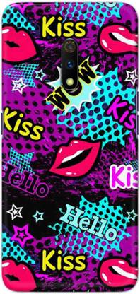 NDCOM Back Cover for Realme X Wow Kiss Printed