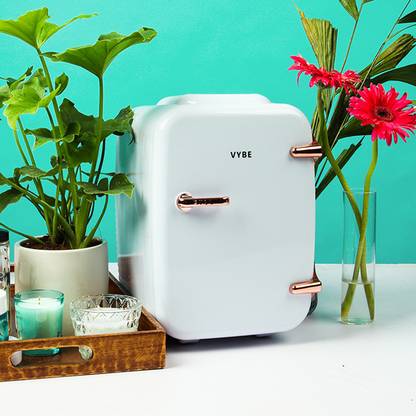 VYBE FK_VYBE1001 Vybe Mini Beauty Fridge (4 Liter): AC/DC Portable Thermoelectric Cooler & Warmer 4 L Compact Refrigerator